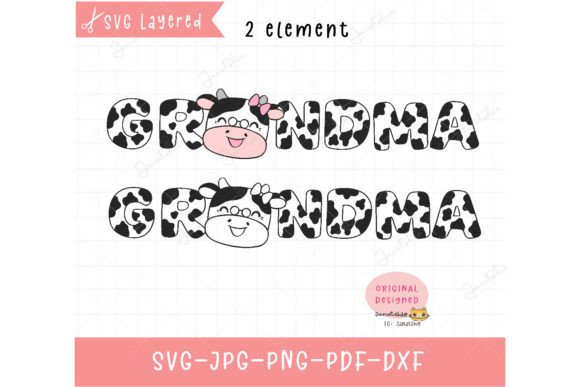 Cow Grandma SVG Farm Animal Clipart Review