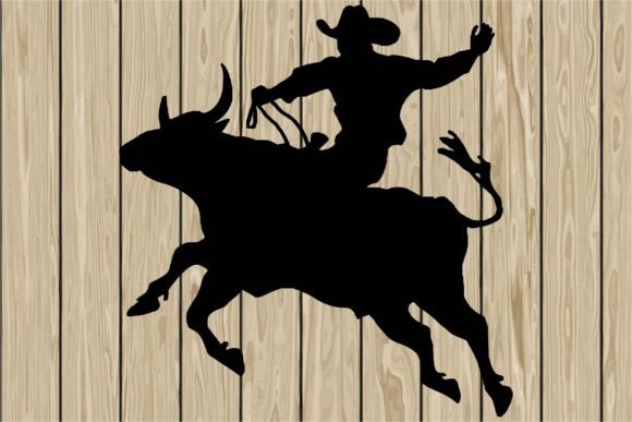 Cowboy Riding a Bull Silhouette Review