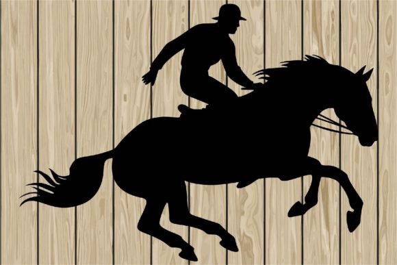Cowboy Riding a Horse in Rodeo SVG