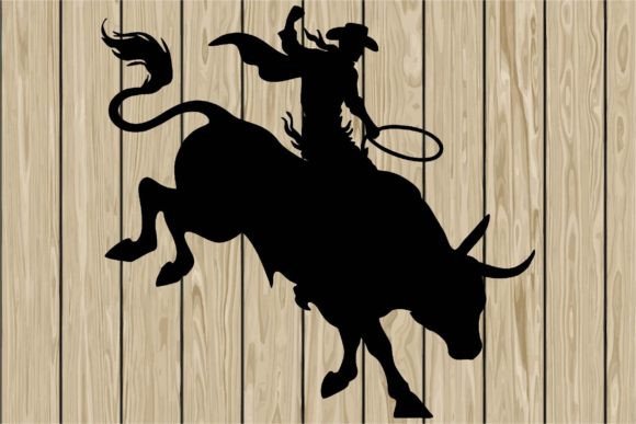 Cowboy Tames Angry Bull Silhouette Review