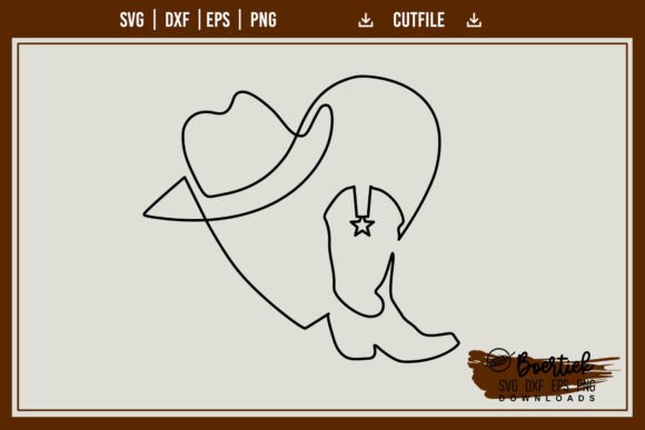 Cowboy-Themed Heart Design, SVG Cutfile