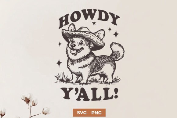 Cute Cowboy Corgi Howdy Y all SVG PNG Review