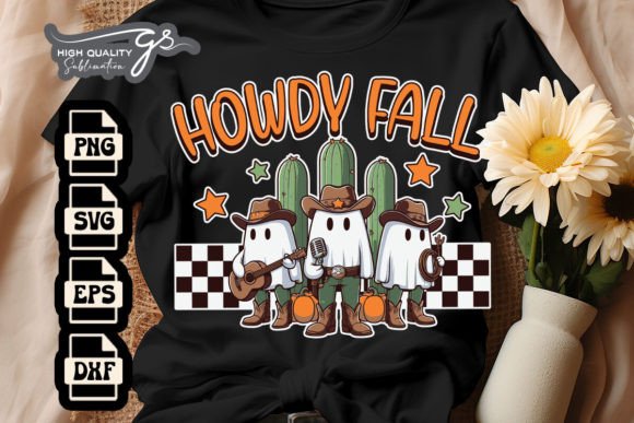 Howdy Fall Cowboy Ghost Halloween SVG