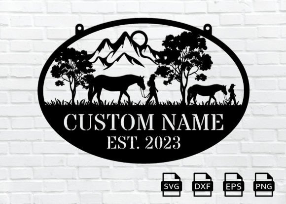Personalized Cowboy Cowgirl Metal Sign