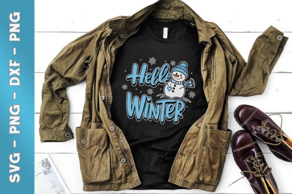 Western Hello Winter Blue Snowman SVG