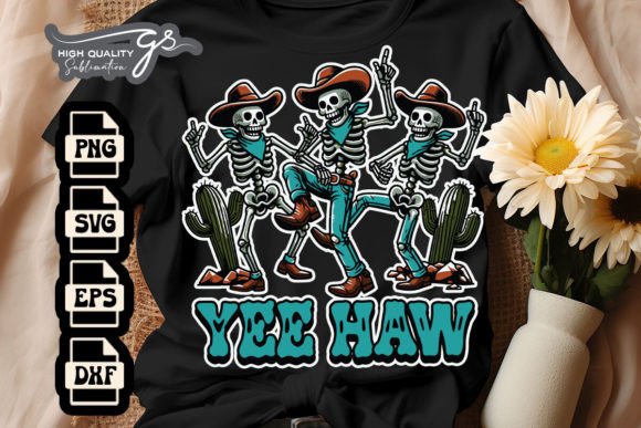 Yee-haw Western Halloween Skeleton SVG